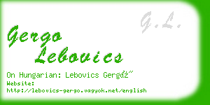 gergo lebovics business card